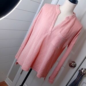 Pink Lily Light Pink Knit Long Sleeve Tee Size Small